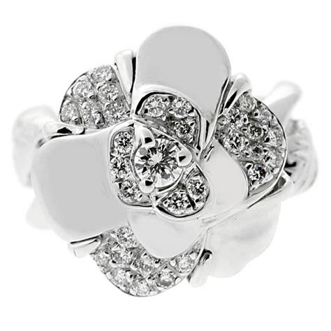 chanel camellia ring|Chanel camelia diamond ring.